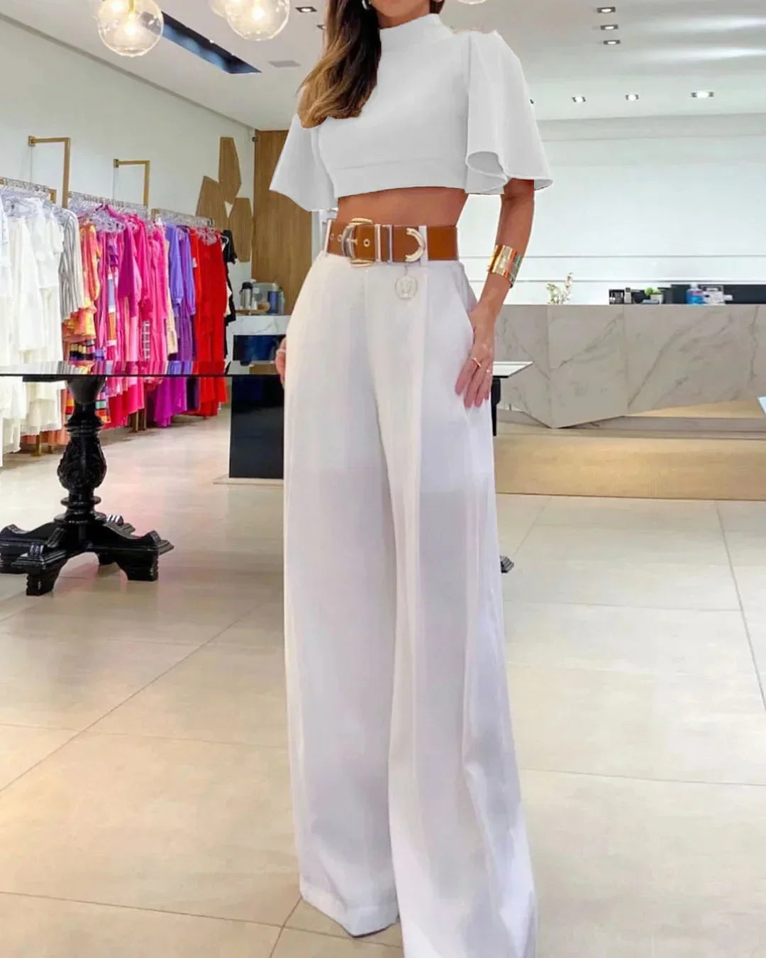 Product Image for Heidi-Mode | 2 Teilig Elegantes Outfit für Frauen, Weiß / S