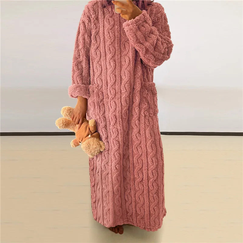 Product Image for Fleece Teddy Kleid, Rosa / L