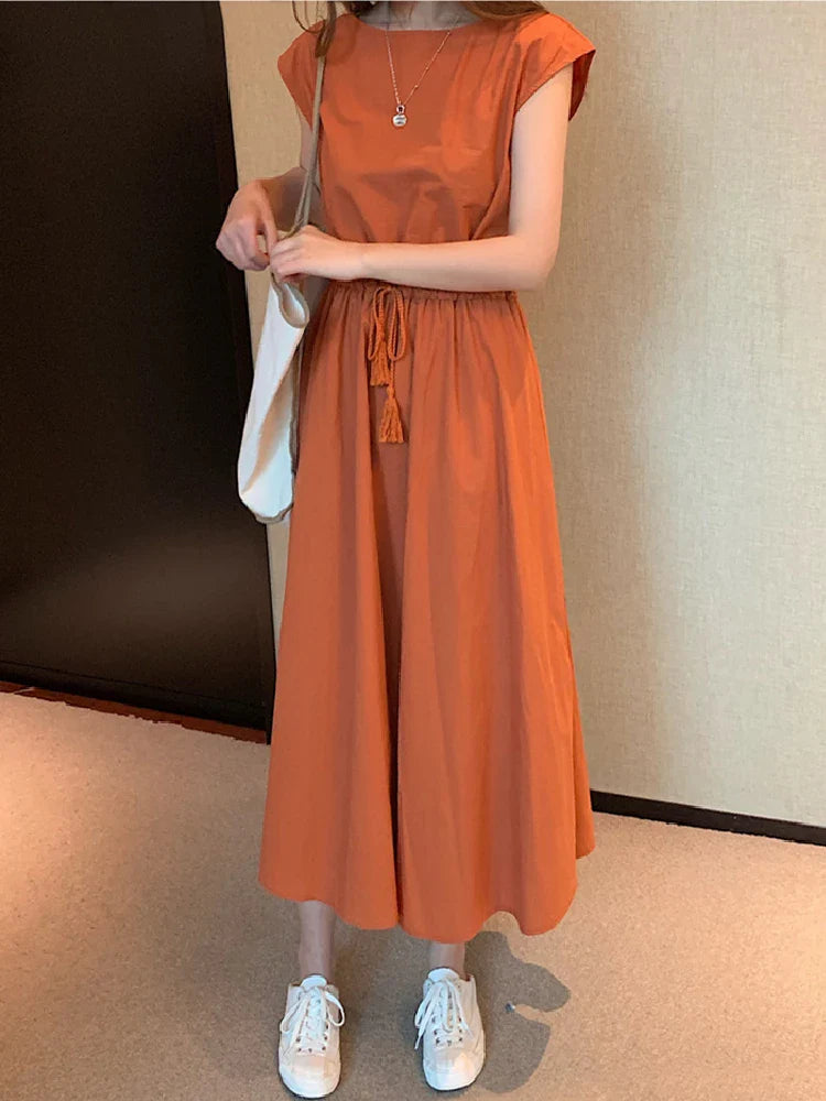 Product Image for Elegantie Vintage Maxi Jurk, Oranje / XL