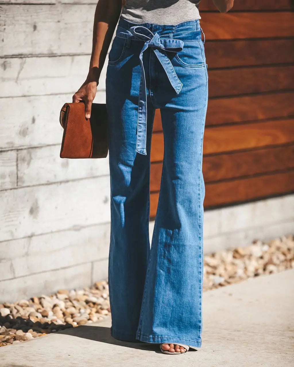 Product Image for Heidi-Mode | Damen Slim, Stretchy Ausgestellte Jeans, Fantasie blau / M
