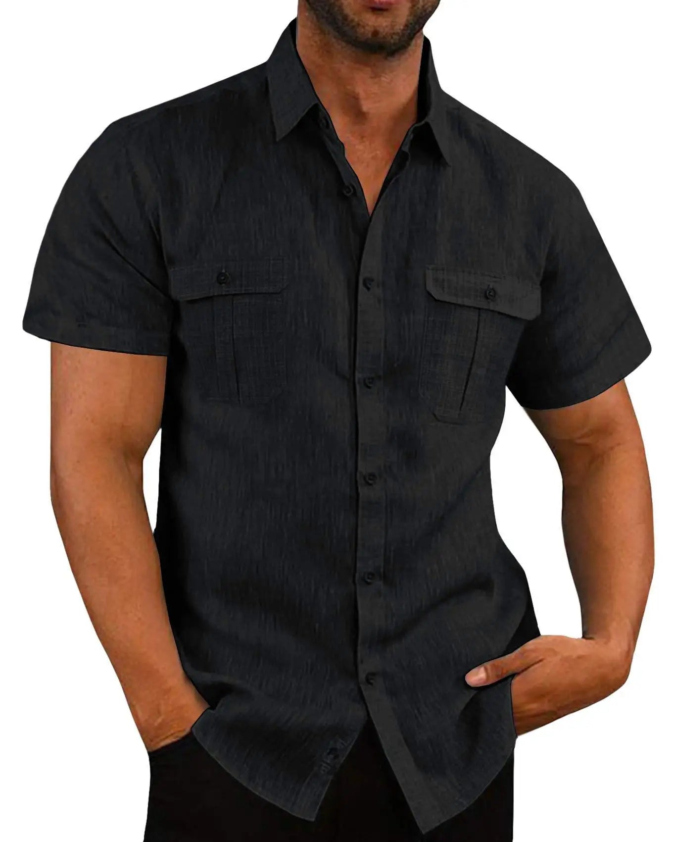 Product Image for Heidi-Mode | Trendiges, Lässiges und Bequemes Herrenhemd, Schwarz / XXL
