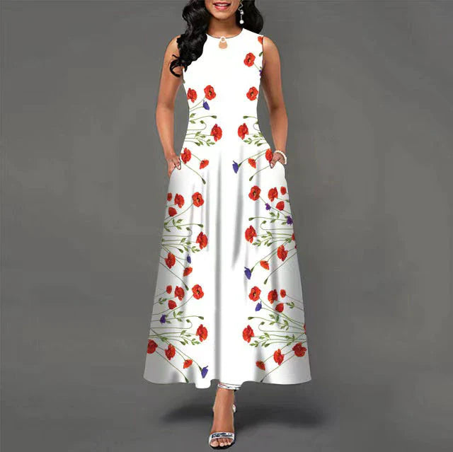Product Image for Heidi-Mode | Sommerkleider Mit Blumenmuster, 4XL / Röd Weiß