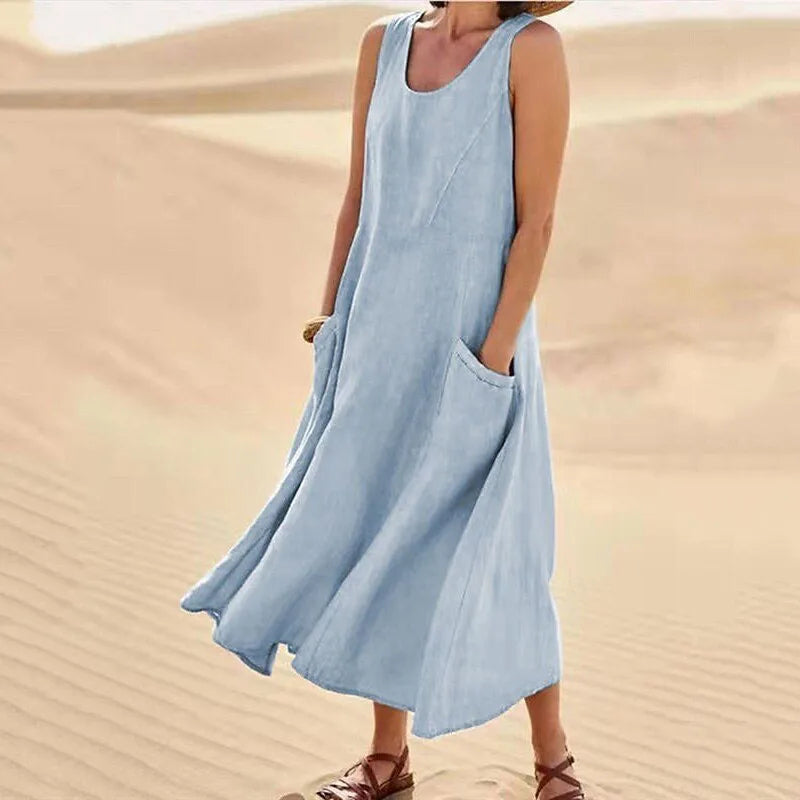Product Image for Maxi-Jurk van Zonnegloed, Lichtblauw / 5XL