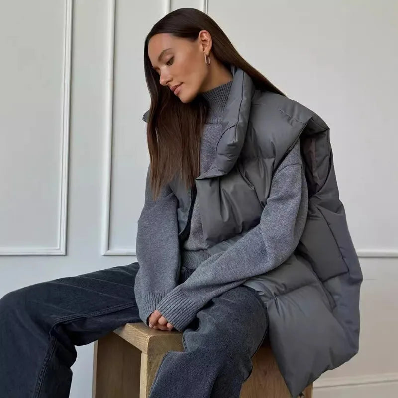 Product Image for Heidi-Mode | Baumwollweste Damen Ärmellos Und Warm Für Winter, Grau / S