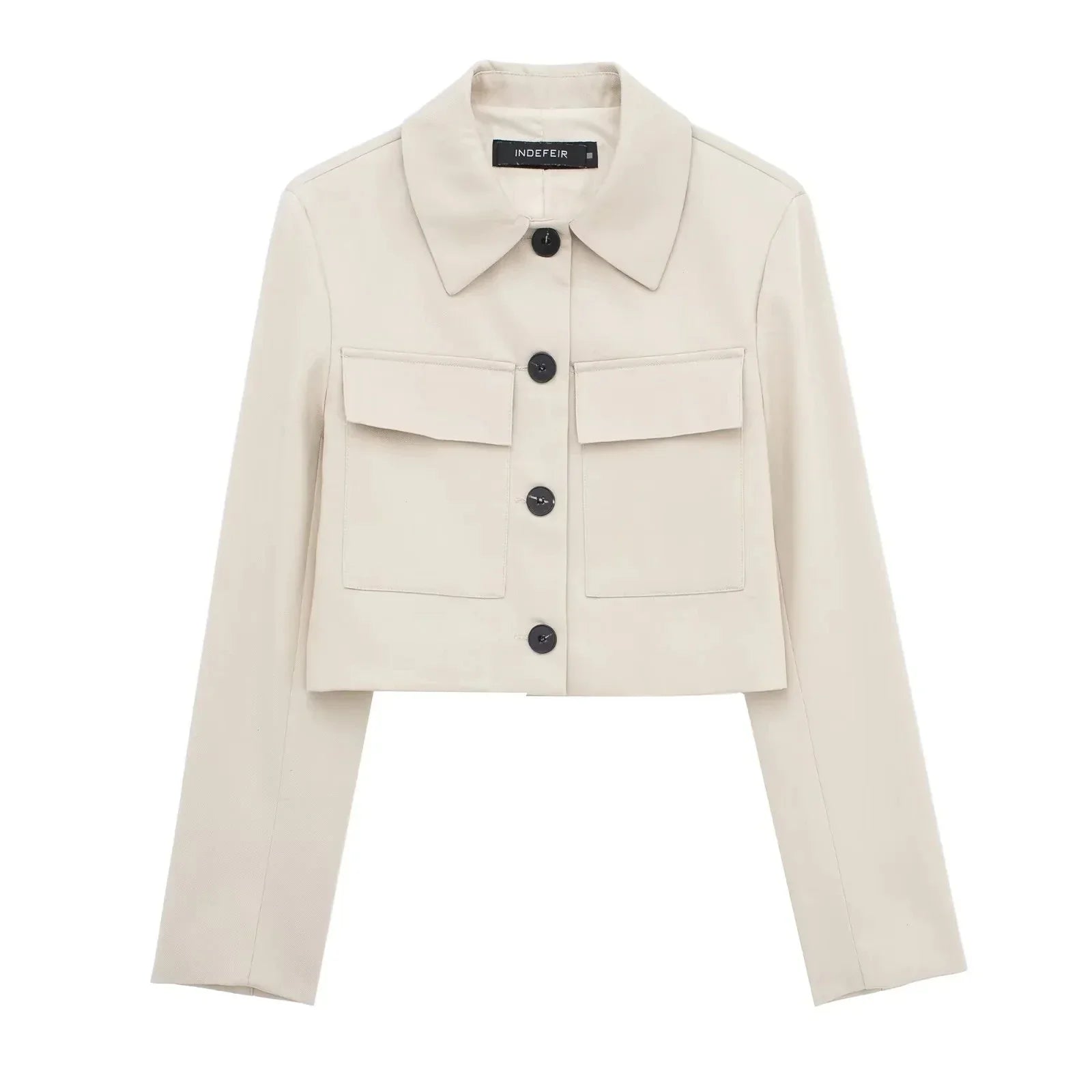 Product Image for Heidi-Mode | Frühling Frauenmode Beige Blau Jacke Anzug Ein-Knopf Jacke Frauen Hohe Taille Lässige Baggy Hosen 2 Teilig Set, khaki Oberteil / M