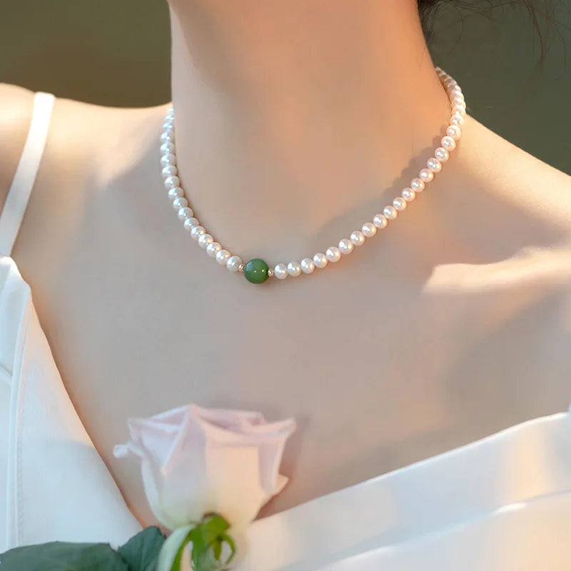 Product Image for Heidi-Mode | Sommer Neue Damen Leichte Luxusdesign mit Süßwasserperlen Kragenkette Einzigartige Perlenkette, Halskette