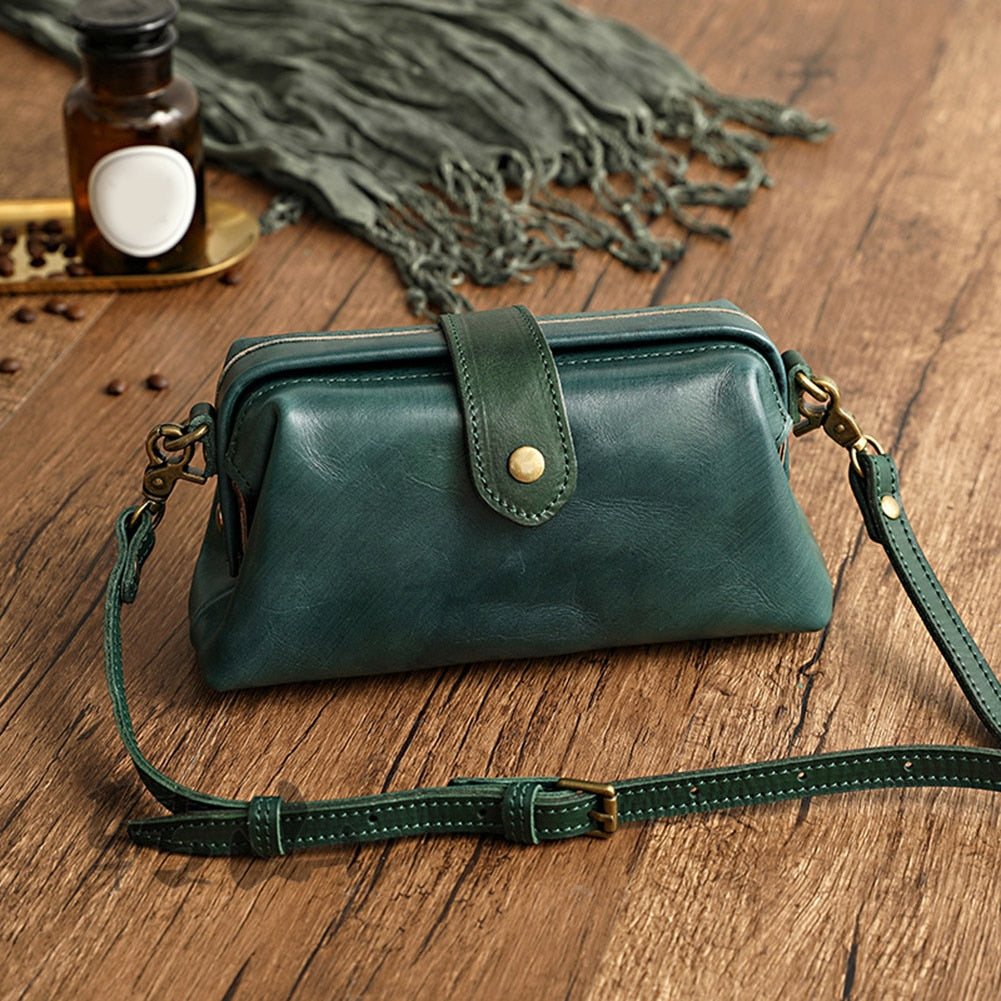 Product Image for Heidi-Mode | Handgefertigte Leder Schultertasche für Damen, Grün / Eine Größe