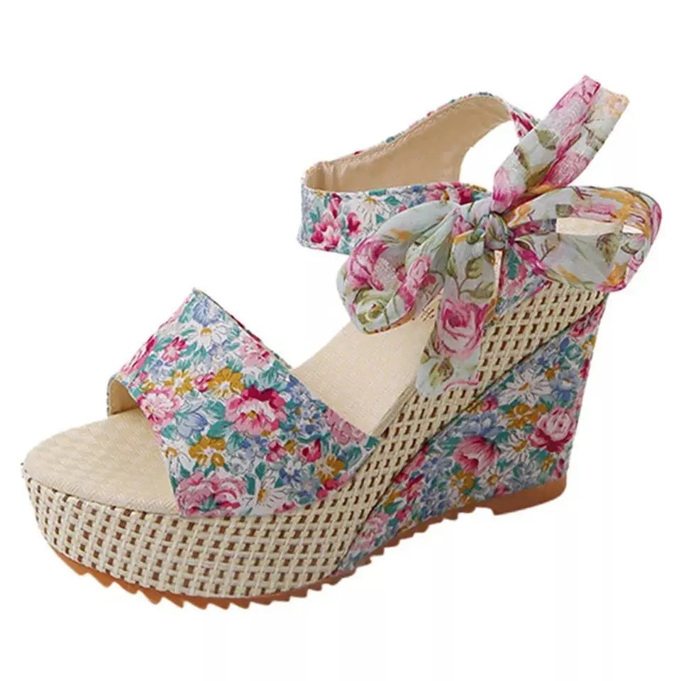 Product Image for Heidi-Mode | Frauen Sandalen Schnürung Freizeit Frauen Wedges Absatz Frauen Sandalen Sommer Sandalen Fest Plattform Hohe Absätze Schuhe Frau, blaue 