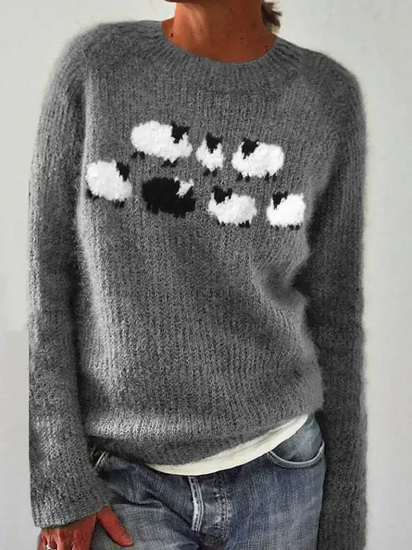Product Image for Heidi-Mode | Clair Strickpulli Herbst Mit Mustern, Graues Schaf / 2XL