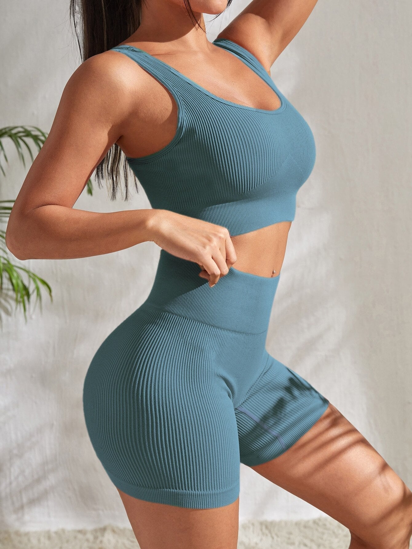 Product Image for Heidi-Mode | Sportoutfit Schönes Sportset mit Shorts und Tops für Damen, Blau / L
