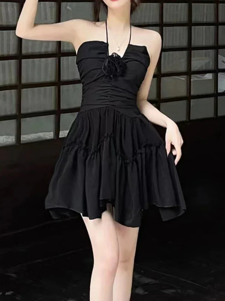 Product Image for Heidi-Mode | Gothic-Style Rückenfreies Kurzkleid mit Brustapplikation, Gothic Kleid / S