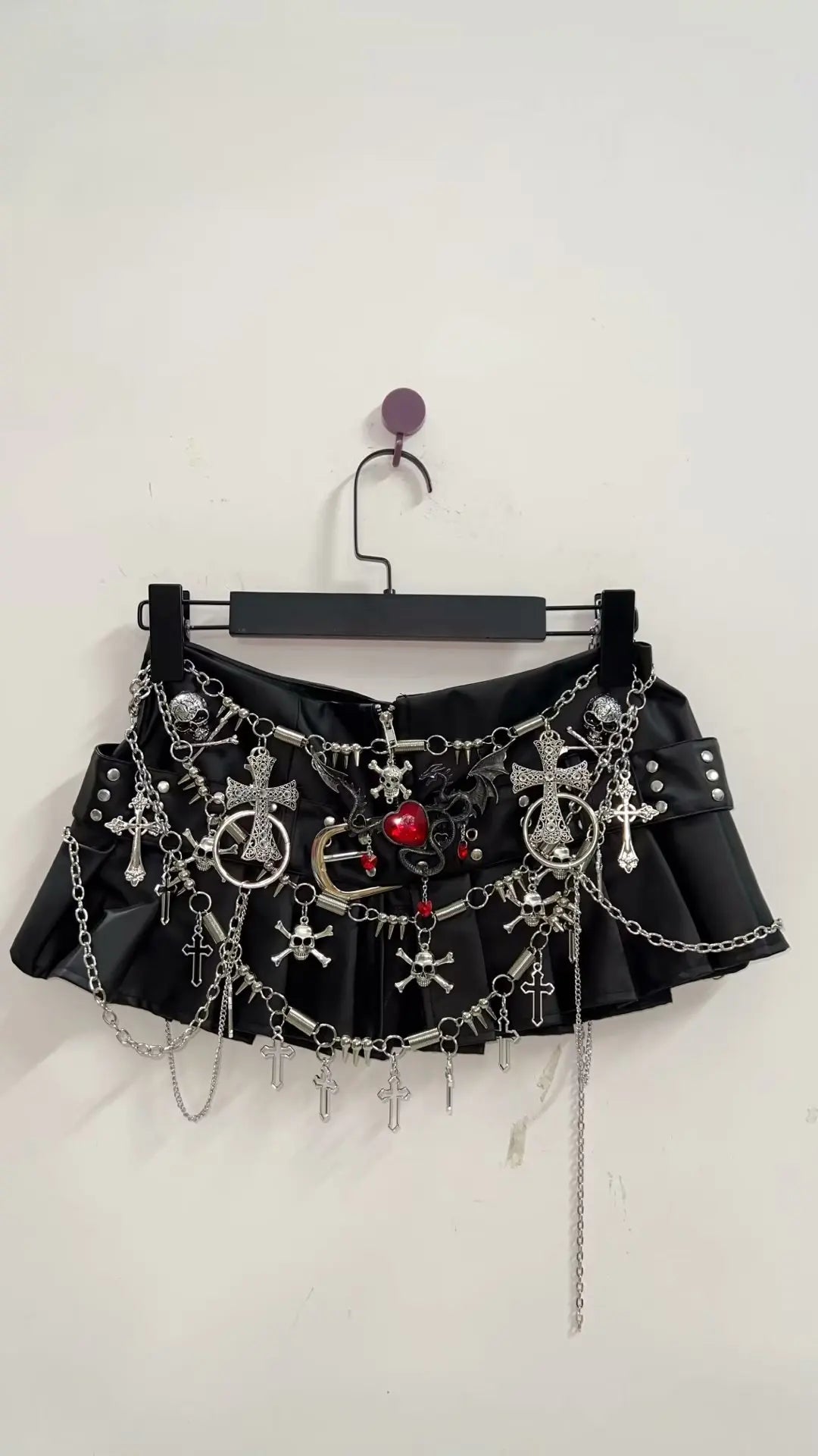 Product Image for Heidi-Mode | Cross Kurze Röcke Punk Kurze Röcke Sexy Gothic Kurze Röcke Harajuku Kurze Röcke Y2K Kleidung Y2K Mode Y2K Kurze Röcke, schwarz / M