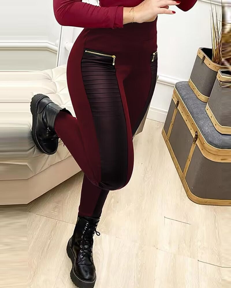 Product Image for Heidi-Mode | Luxuriös Bequeme Hochtaillierte Lederhose, Rot / L