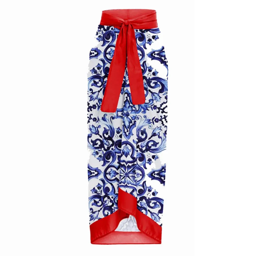 Product Image for Heidi-Mode | Gedruckt Trend Einteiler Badebekleidung Luxus Tankini Set Damen Strandbekleidung Push Ups Träger Sommer, rote Hülle / XL