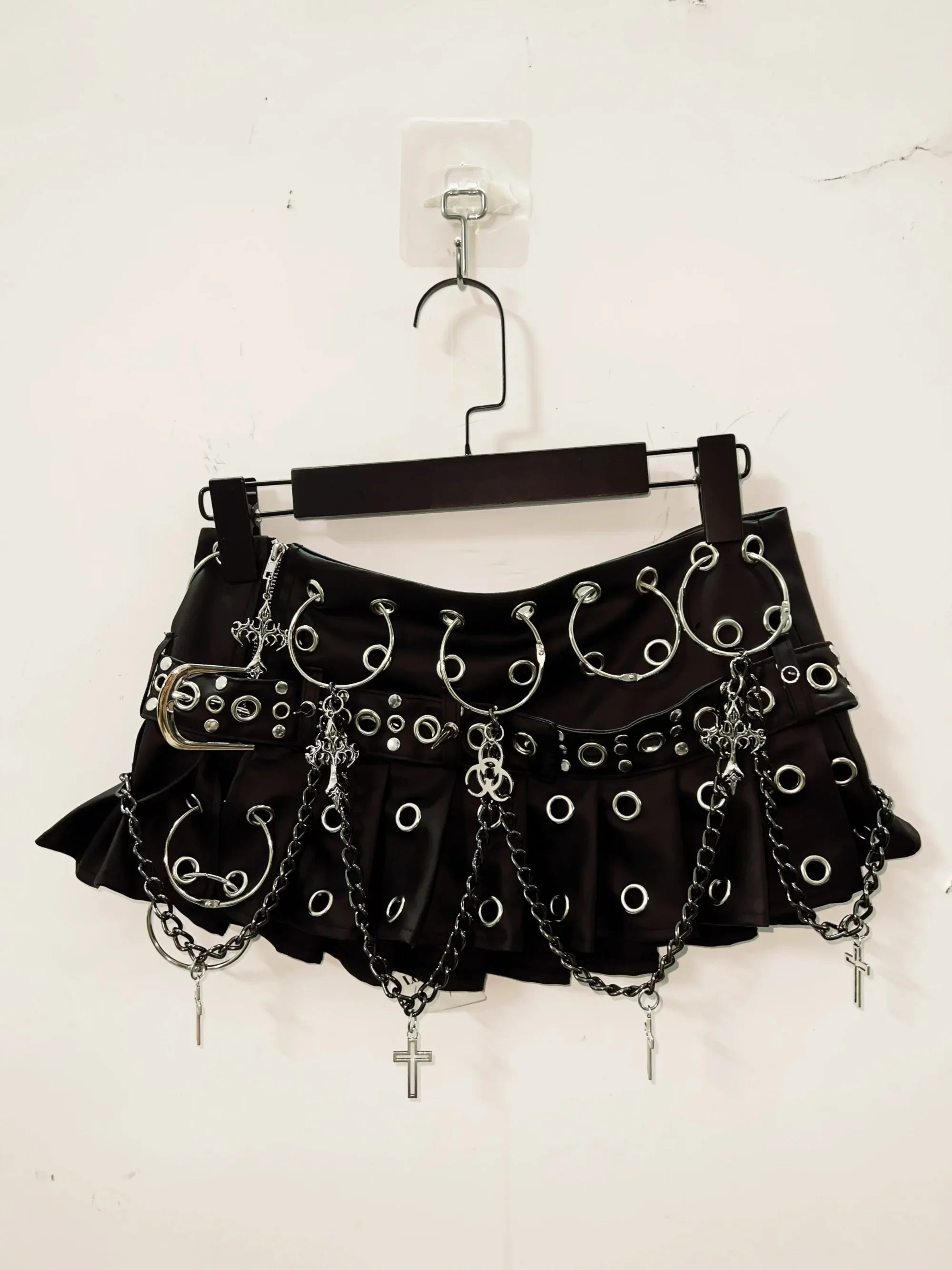 Product Image for Heidi-Mode | Harajuku Kurze Röcke Nieten Kurze Röcke Gothic Kleidung Y2K Kleidung Y2K Mode Gothic Kurze Röcke Vintage Kurze Röcke, schwarz / S