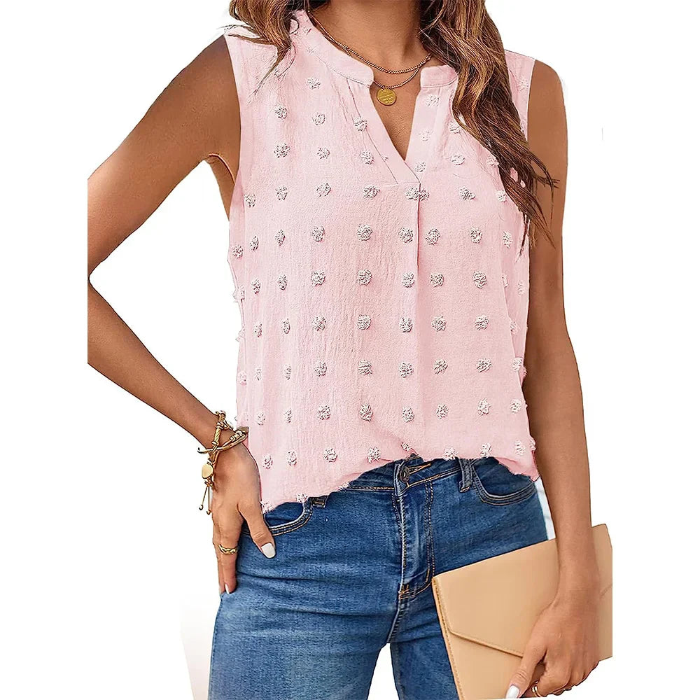 Product Image for Heidi-Mode | Damen Tops Sommer Tank Top für Frauen Ohne Ärmel Blusen Frühling Korsett V-Ausschnitt Schöne Legere T-Shirts, Rosa / M