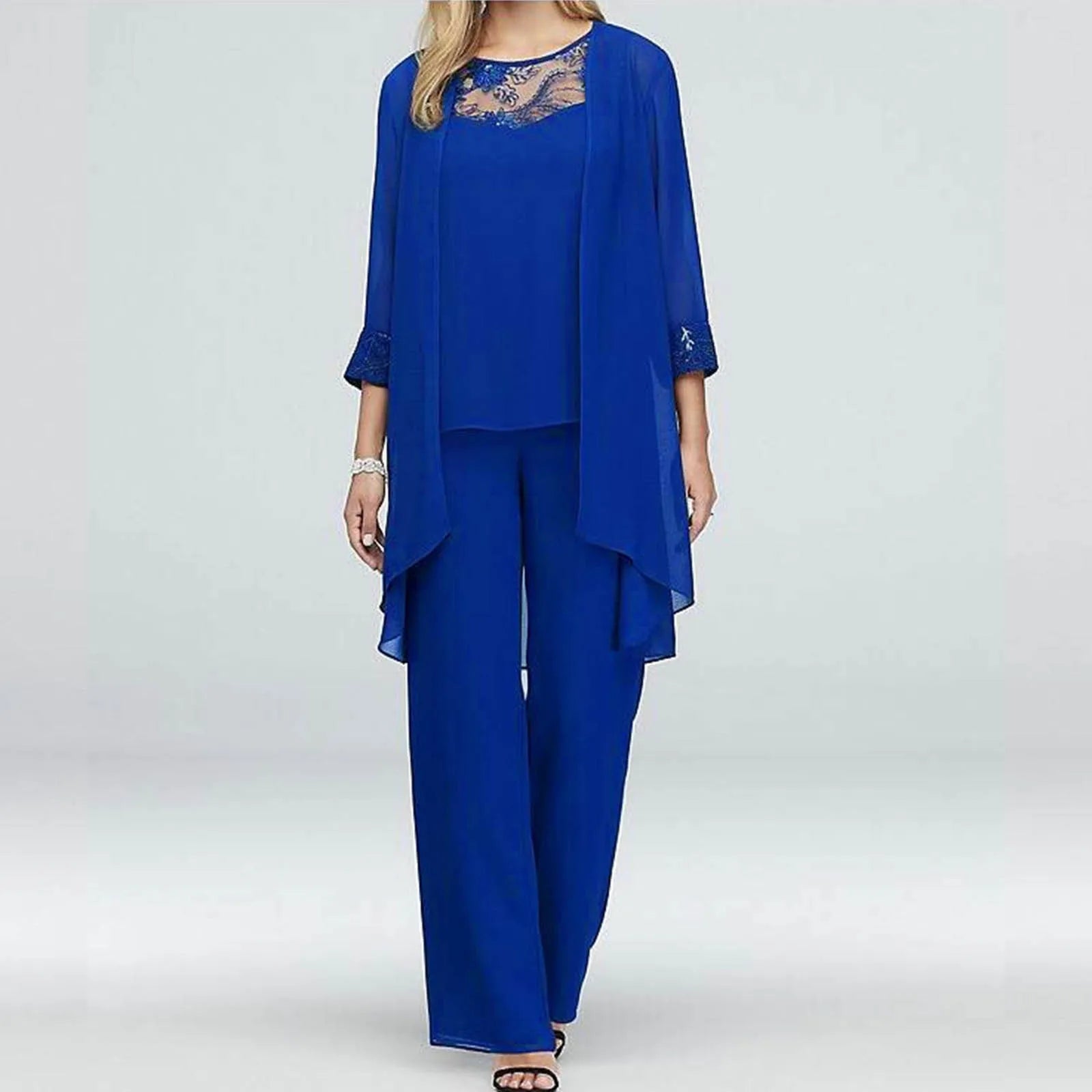 Product Image for Chique Drie-delige Set, Blauw / L