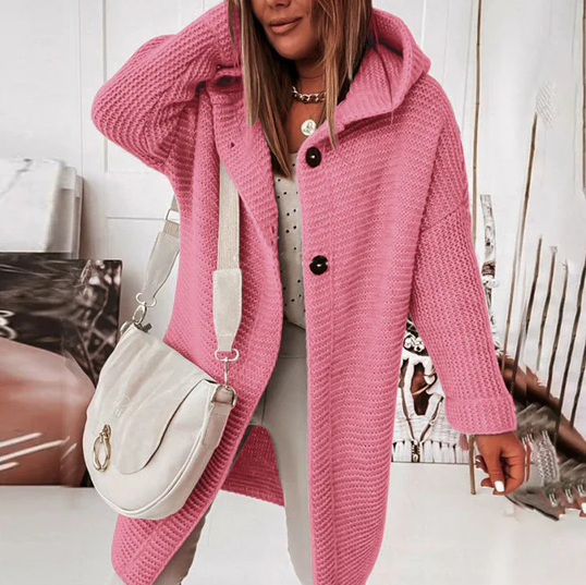 Product Image for Heidi-Mode | Veste En Tricot À Manches Longues Avec Capuche, Rose / 3XL