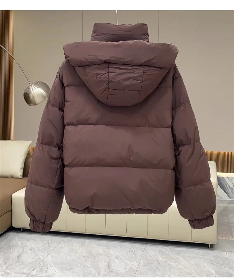 Product Image for Heidi-Mode | Damen Pufferjacke mit Kapuze und Reißverschluss Winterjacke für Damen mit Stil und Komfort, Roter Kaffee / M
