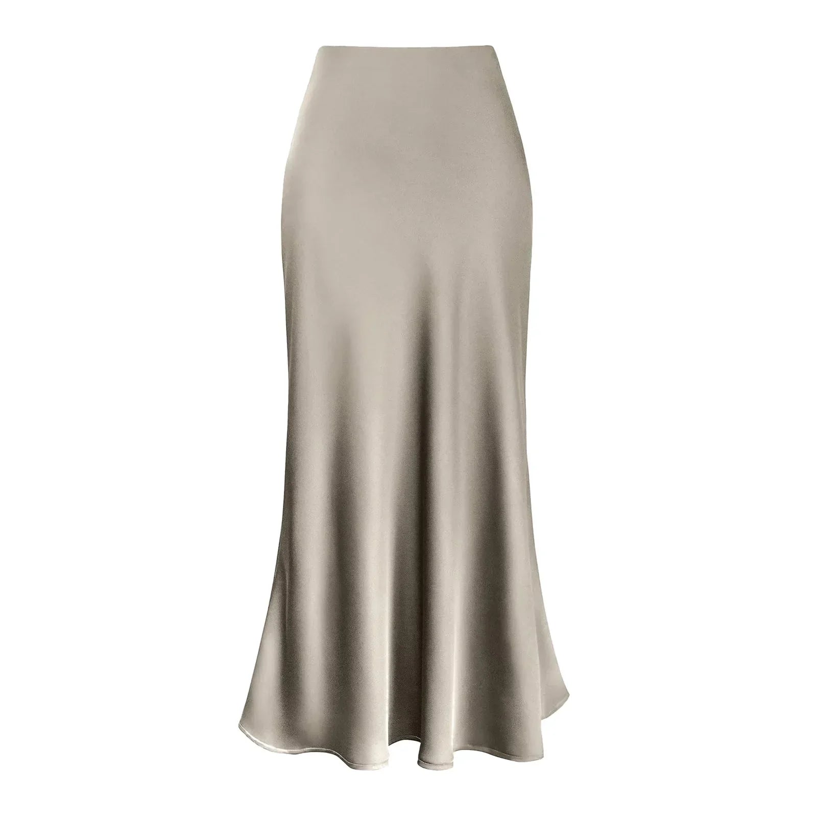 Product Image for Heidi-Mode | A-Linie Gefältete Lange Röcke Sommer Frauen Koreanischer Rock Streetwear Elastischer Bund Solide Elegant Satin Kleid Платье für Damen, 