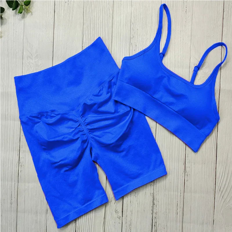 Product Image for Heidi-Mode | Yoga Set Kurze Nahtlose Sportbekleidung Frauen Sport Fitness Anzug Sport Outfit für Frauen Trainingsbekleidung Workout Kleidung 
