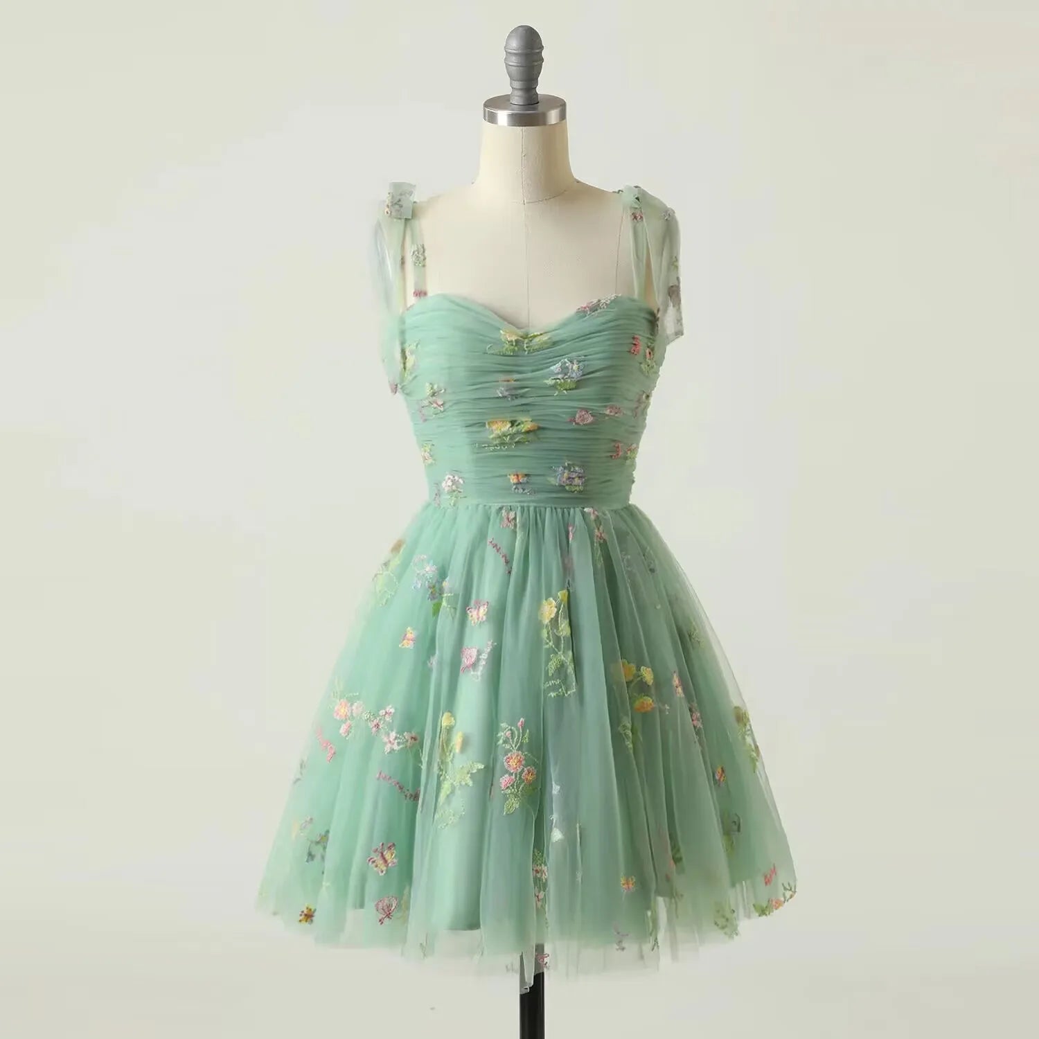 Product Image for Heidi-Mode | Fairy Forest Green Kurze Prom Kleider Spaghetti-Träger Bunte Blumen Spitze Abend Feier, schwarz / 14
