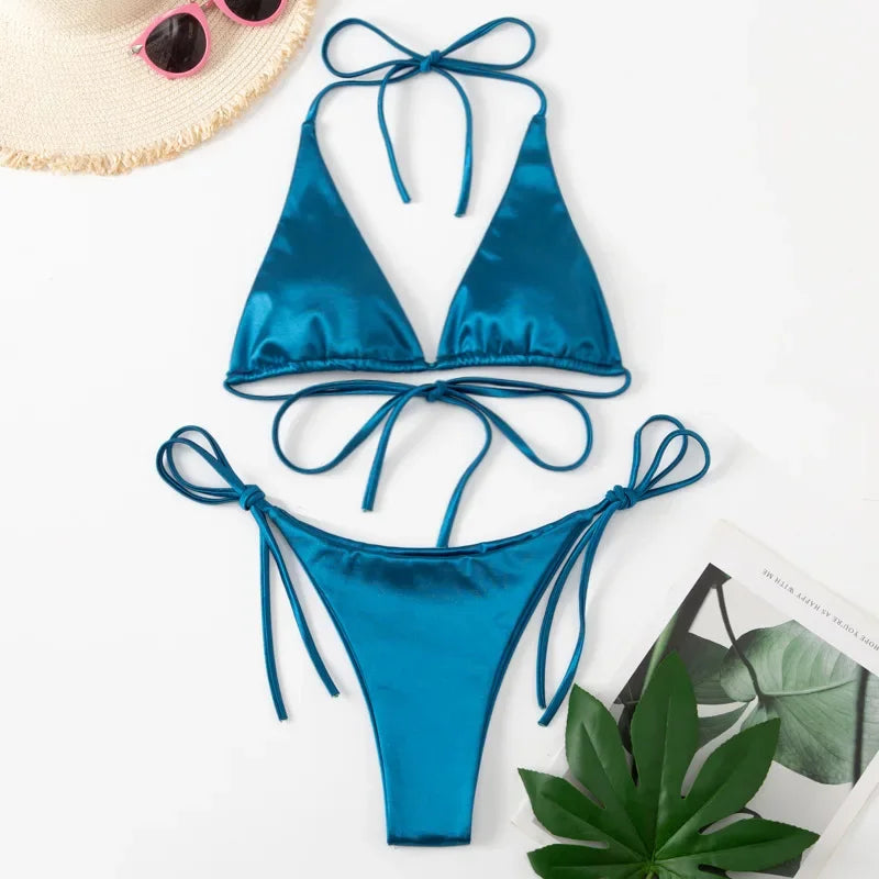 Product Image for Heidi-Mode | Frauen Sexy Mikro Mini Bikini Thong Halter G String Bh Bikinis Set Badeanzug Rückenfrei Neu Badebekleidung Badeanzüge, 13 / M