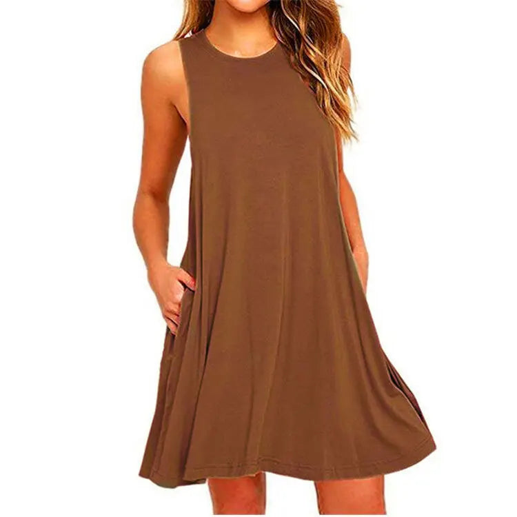 Product Image for Sommer Casual Swing Damen Kleid, Champagner / XXL