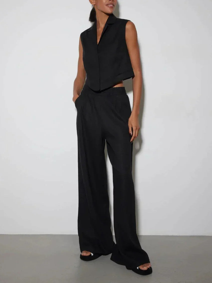 Product Image for Heidi-Mode | Schicker Blazer und Hosenanzug aus Leinen und Baumwolle, Schwarz / XS