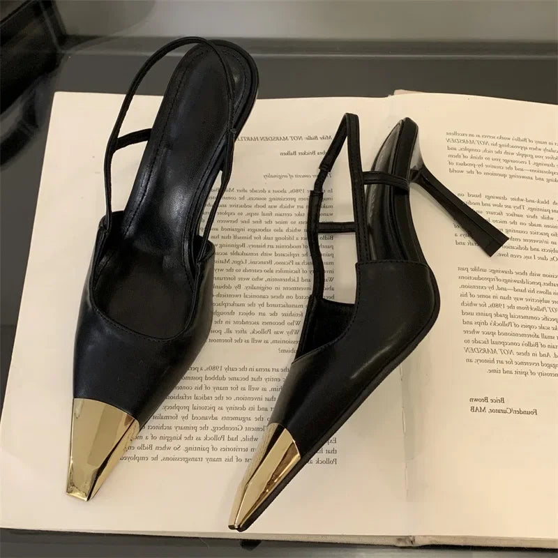 Product Image for Heidi-Mode | Eilyken Street Style Spitzzehen Damen Pumps Mode Slingbacks Dünne High Heels Elegante Stripper Prom Damen Sandalen Schuhe, PU Schwarz 9CM