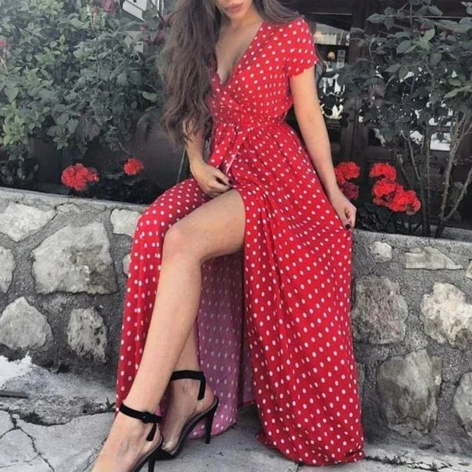 Product Image for Heidi-Mode | Langes Kleid mit Schlitz, Rot / XL