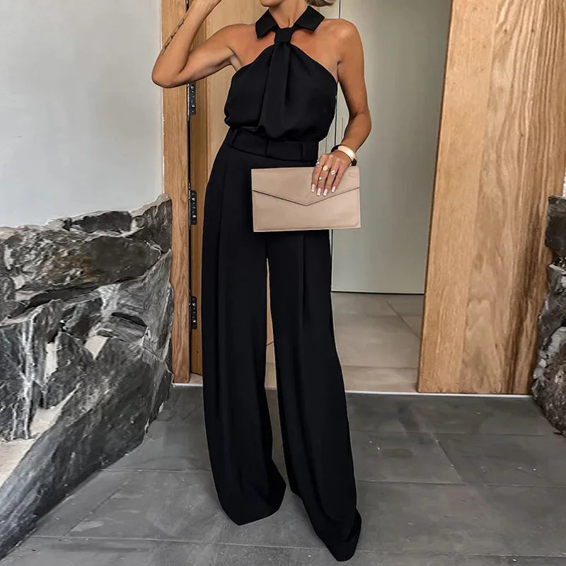 Product Image for Heidi-Mode | Neue Frühling Sommer Frauen Ohne Ärmel Jumpsuits, Breite Bein Hosen Loungewear Playsuits, Patchwork Tasche Einfache Damen Bodysuits, 04 