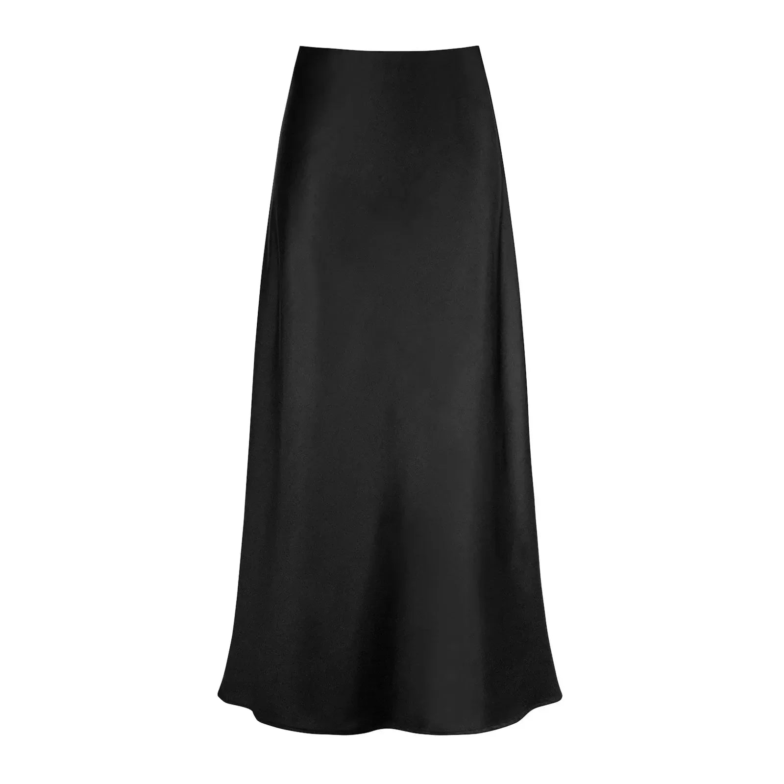 Product Image for Heidi-Mode | A-Linie Gefältete Lange Röcke Sommer Frauen Koreanischer Rock Streetwear Elastischer Bund Solide Elegant Satin Kleid Платье für Damen, 