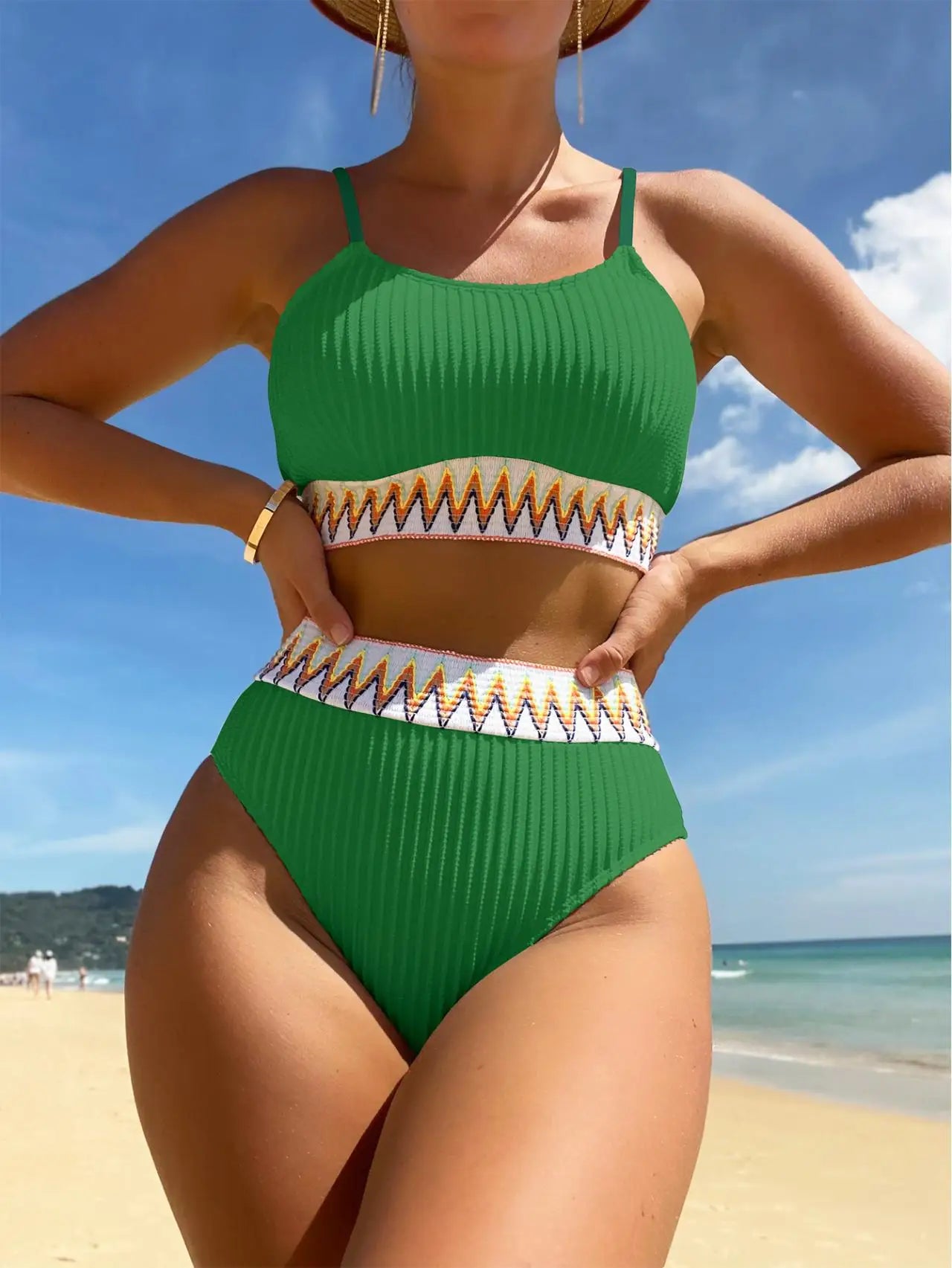 Product Image for Heidi-Mode | Sexy Bikinis Frauen Halter Brasilianisches Bikini Set Damen Plissiertes Badeanzug Neues Dreieck Badebekleidung Strandmode Badeanzug, 