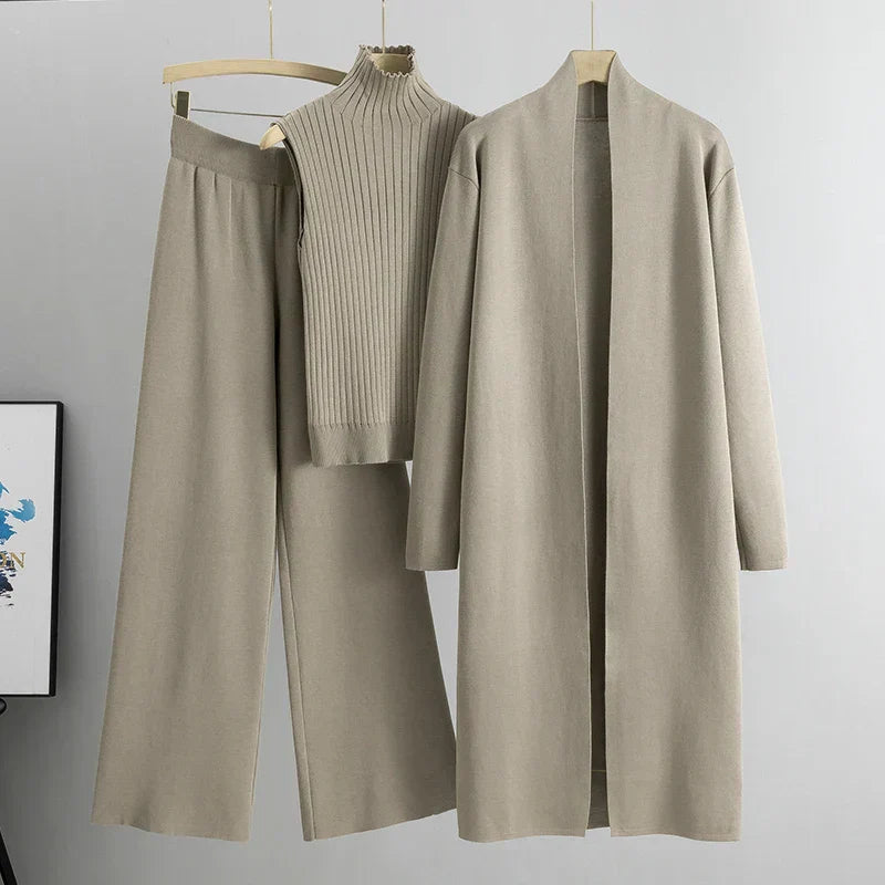 Product Image for Heidi-Mode | Elegantes Damen Set Mantel, Hose & Weste, Beige / Einheitsgröße