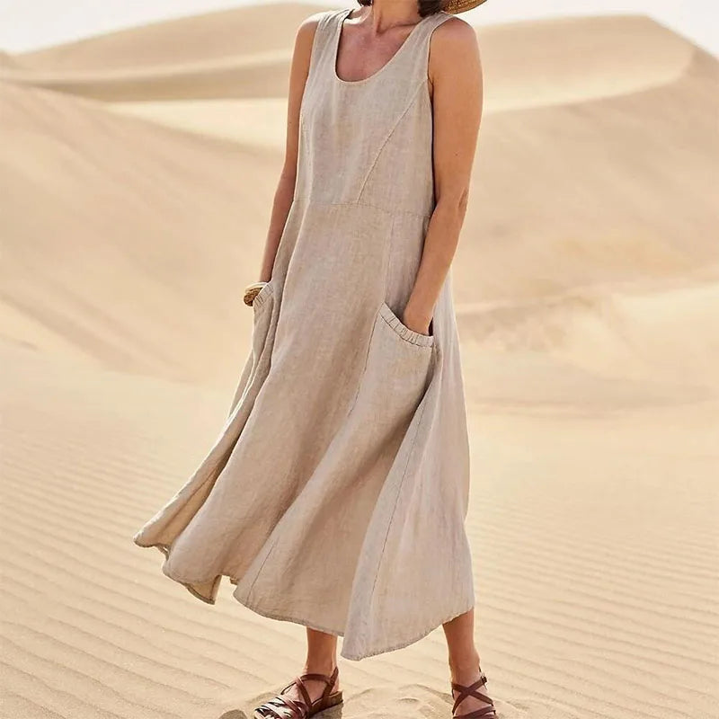 Product Image for Maxi-Jurk van Zonnegloed, Khaki / 5XL
