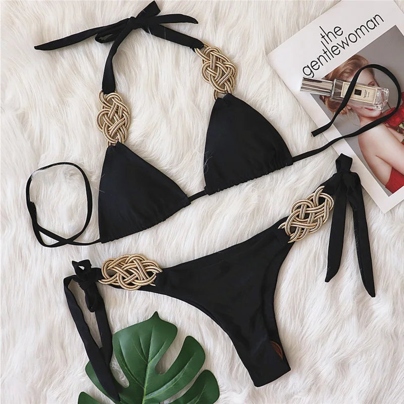 Product Image for Heidi-Mode | Schwarze Sexye Bikinis Damen Badebekleidung Weiblicher Badeanzug Schwimmbekleidung Badebekleidung Brasilianisches Bikini Set 