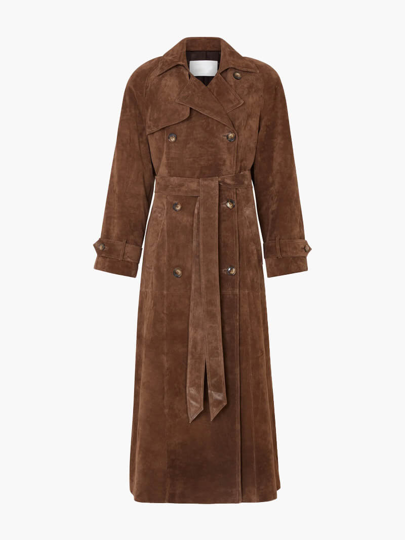 Product Image for Heidi-Mode | Bequemer Trenchcoat aus Wildleder für Frauen, Braun / 2XL