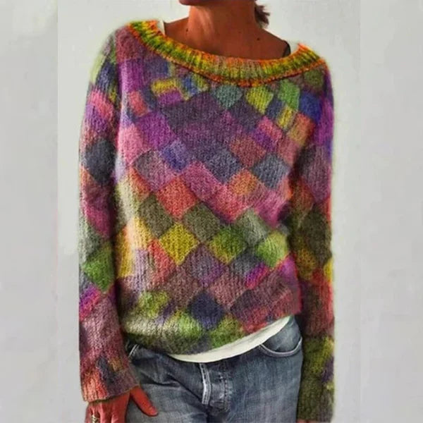 Product Image for Heidi-Mode | Sweater Anna Stylischer Strickpullover, Gemütlich und Elegant, L / Regenbogen