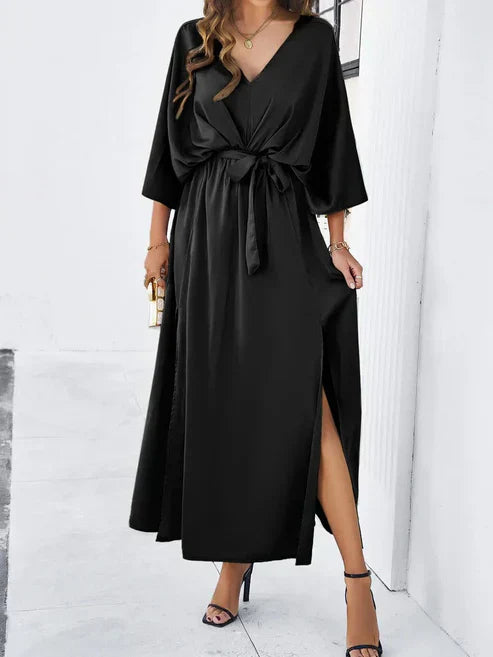 Product Image for elegante maxi-jurk met hoge split, Zwart / M