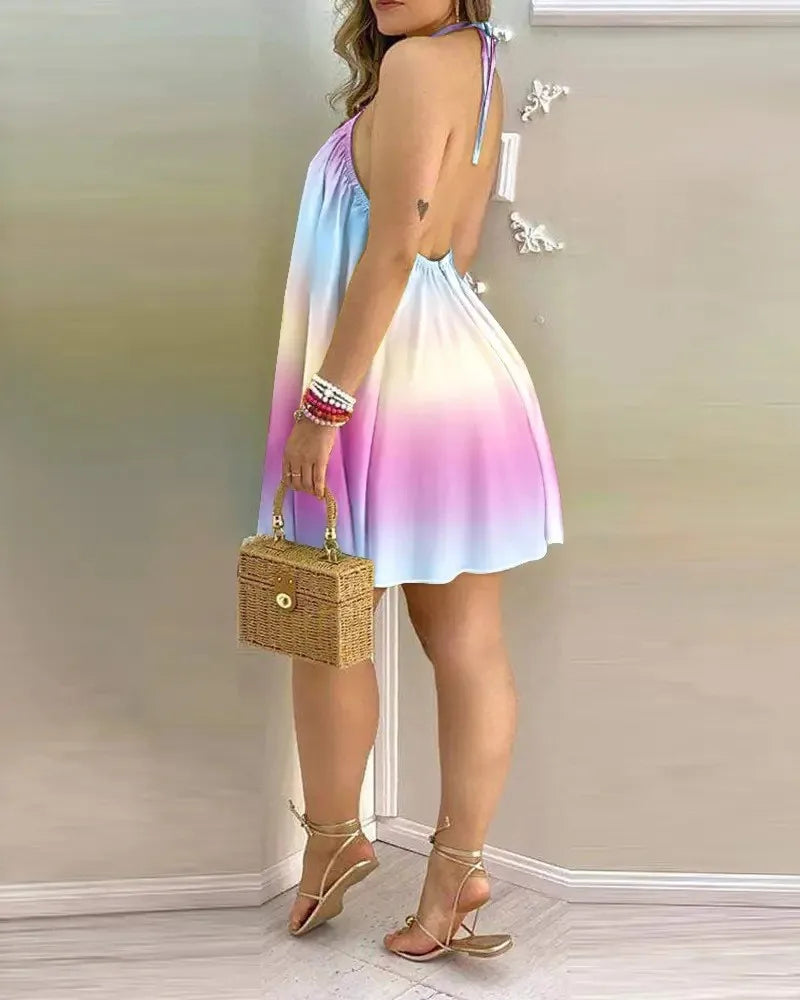 Product Image for Sommerkleid mit Print und weitem Schnitt, Regenbogen / S