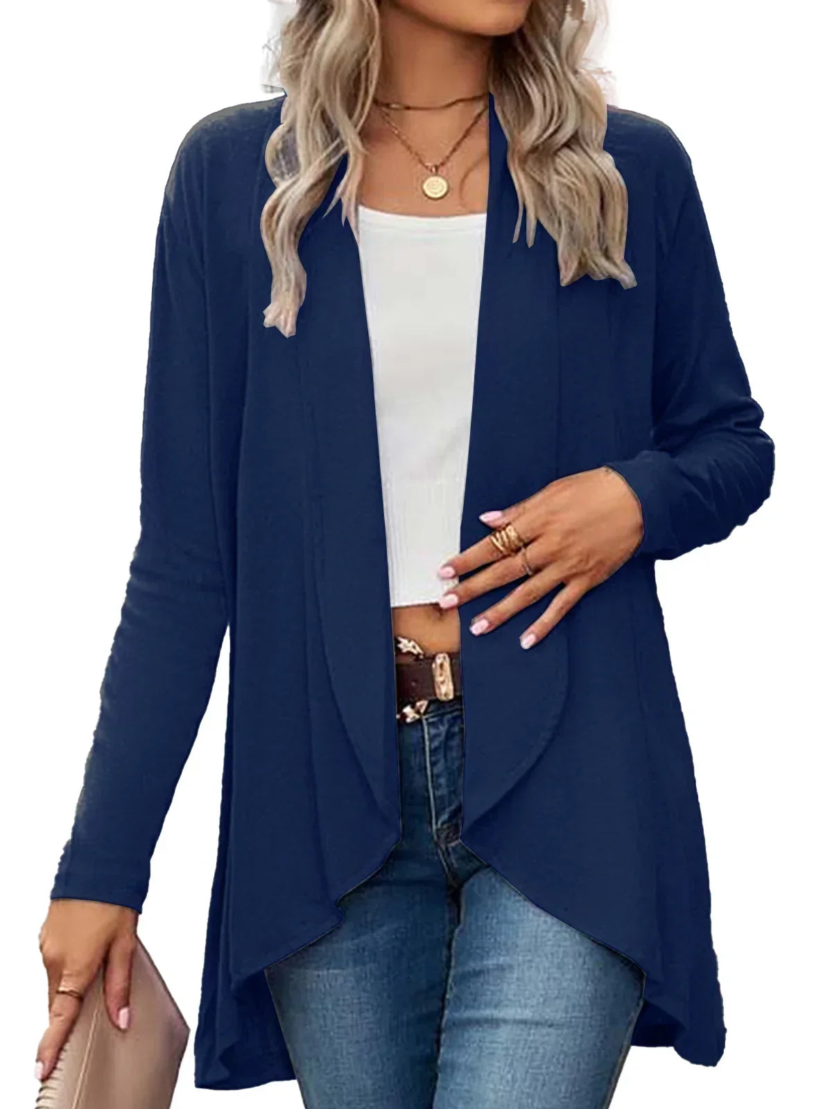Product Image for Heidi-Mode | Offene Lange Strickjacke Damen, Grau / 2XL