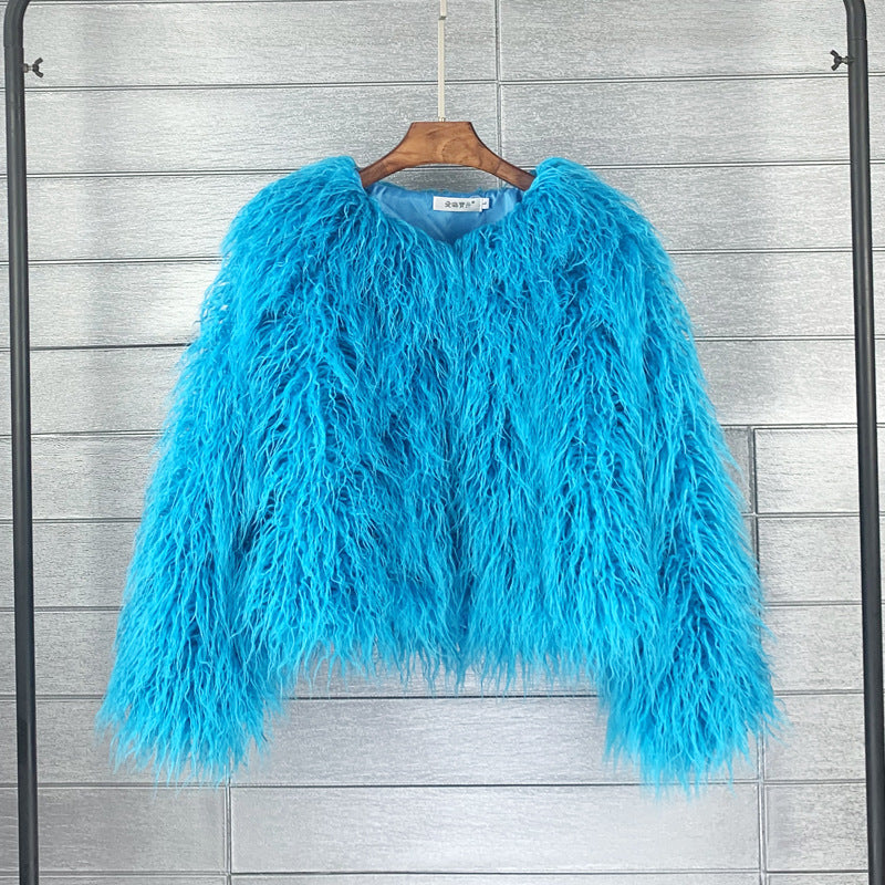 Product Image for Heidi-Mode | Fluffy Kurze Jacke, Blaumeer / L