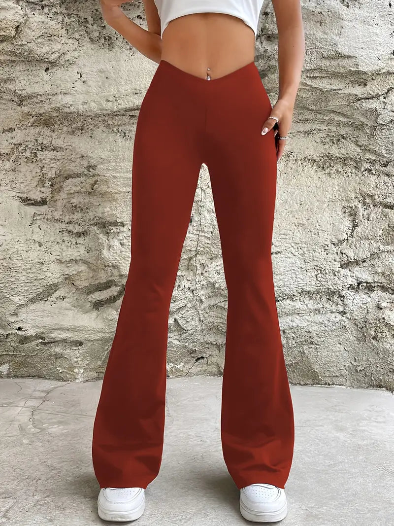 Product Image for Heidi-Mode | Einfarbige Hose mit Ausgestelltem Bein für Damen, Ingwerfarben / 34