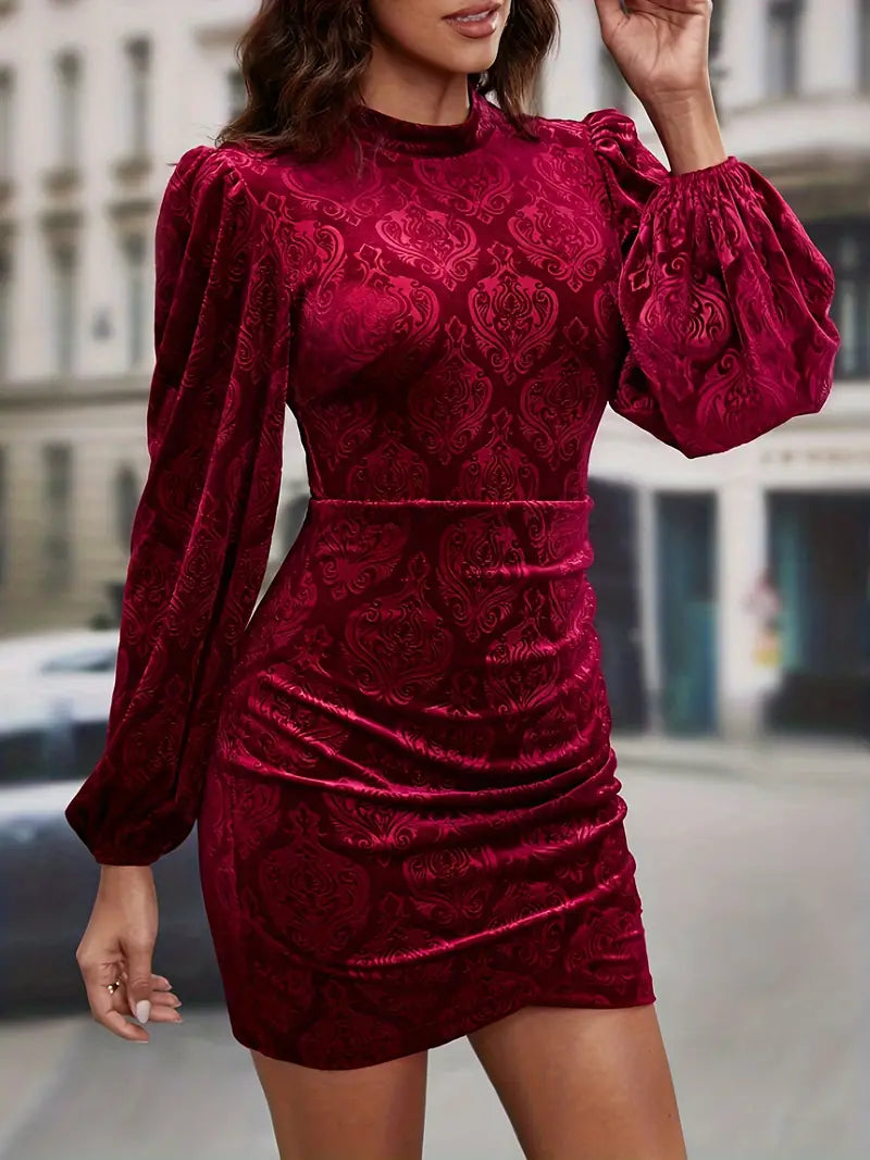 Product Image for Heidi-Mode | Samtkleid mit Puffärmeln, Rot / M