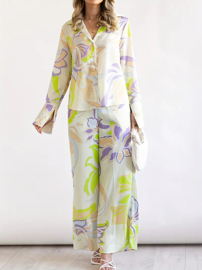 Product Image for gebloemde tops met broek zomerset, M