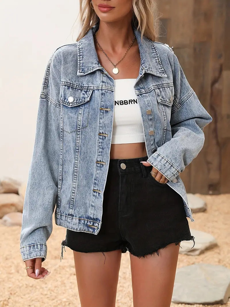 Product Image for Heidi-Mode | Jeansjacken mit Quasten und Pailletten, S / Denim