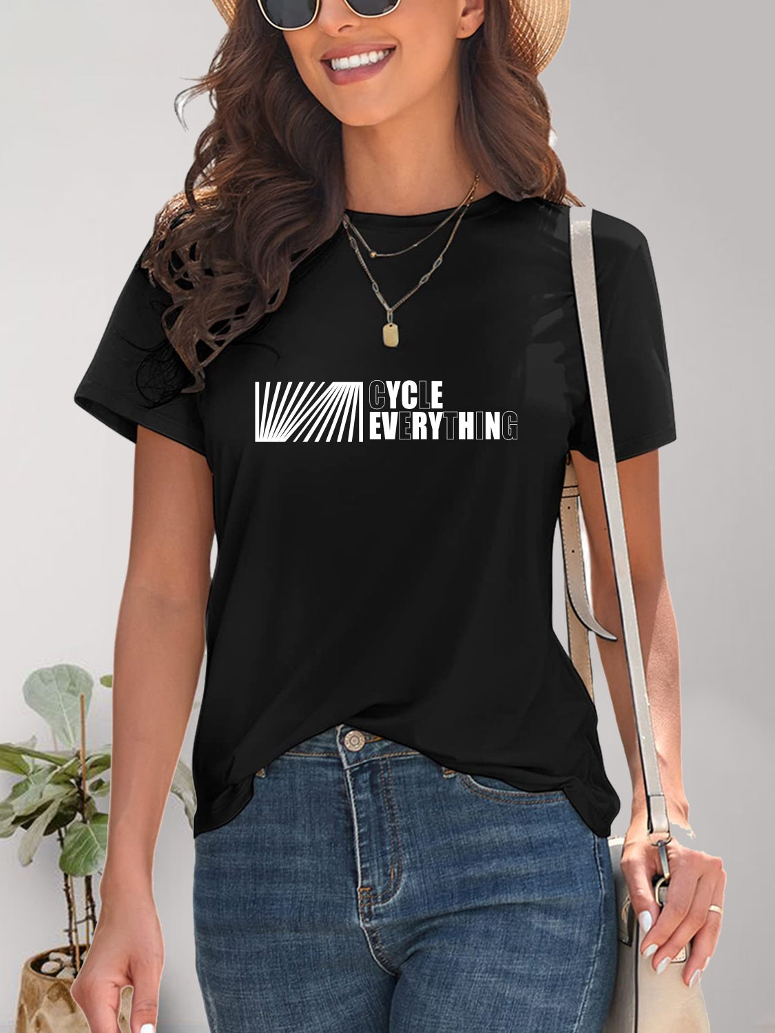 Product Image for Heidi-Mode | Cycle Everything Rundhals-T-Shirt, Schwarz / L