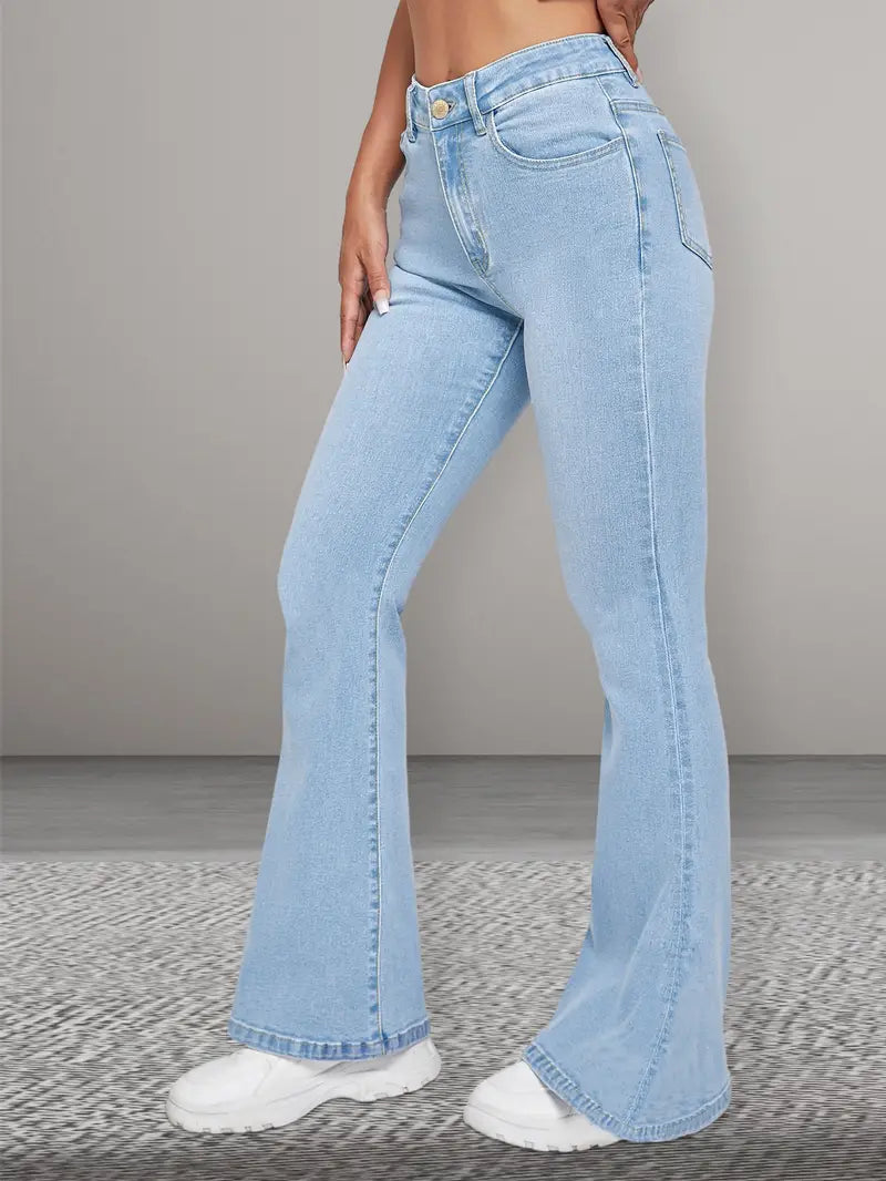 Product Image for flared jeans met schuine zakken, L / Hellblau