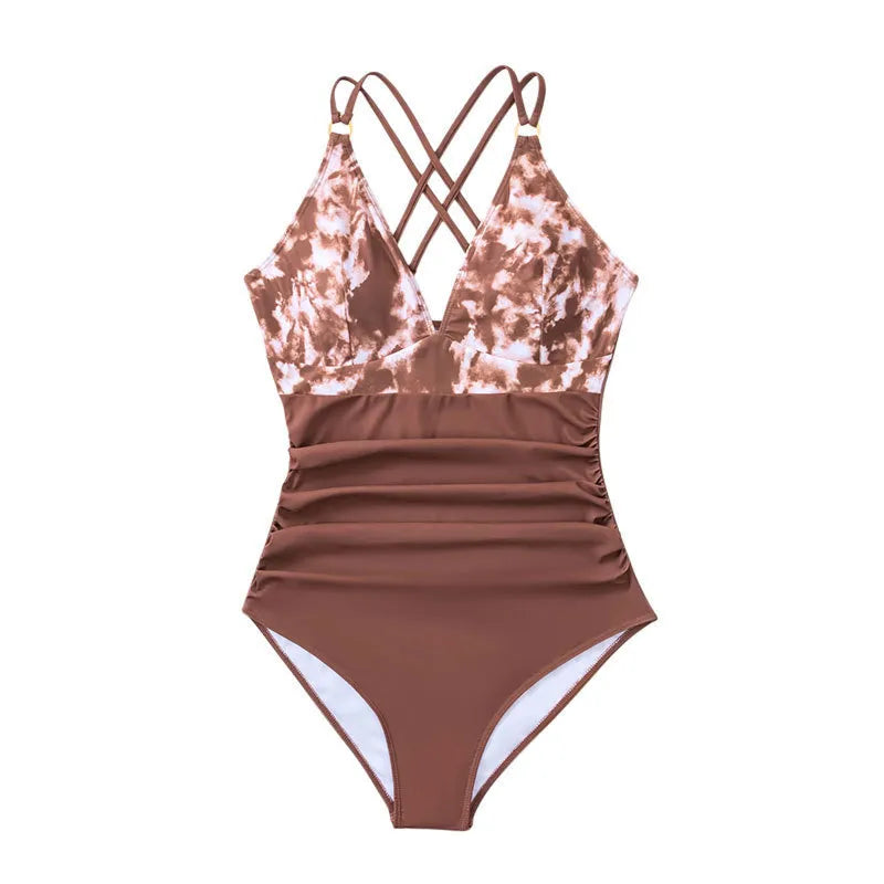 Product Image for Heidi-Mode | Einteiliger Badeanzug Faserprint Falten, ROT / XL